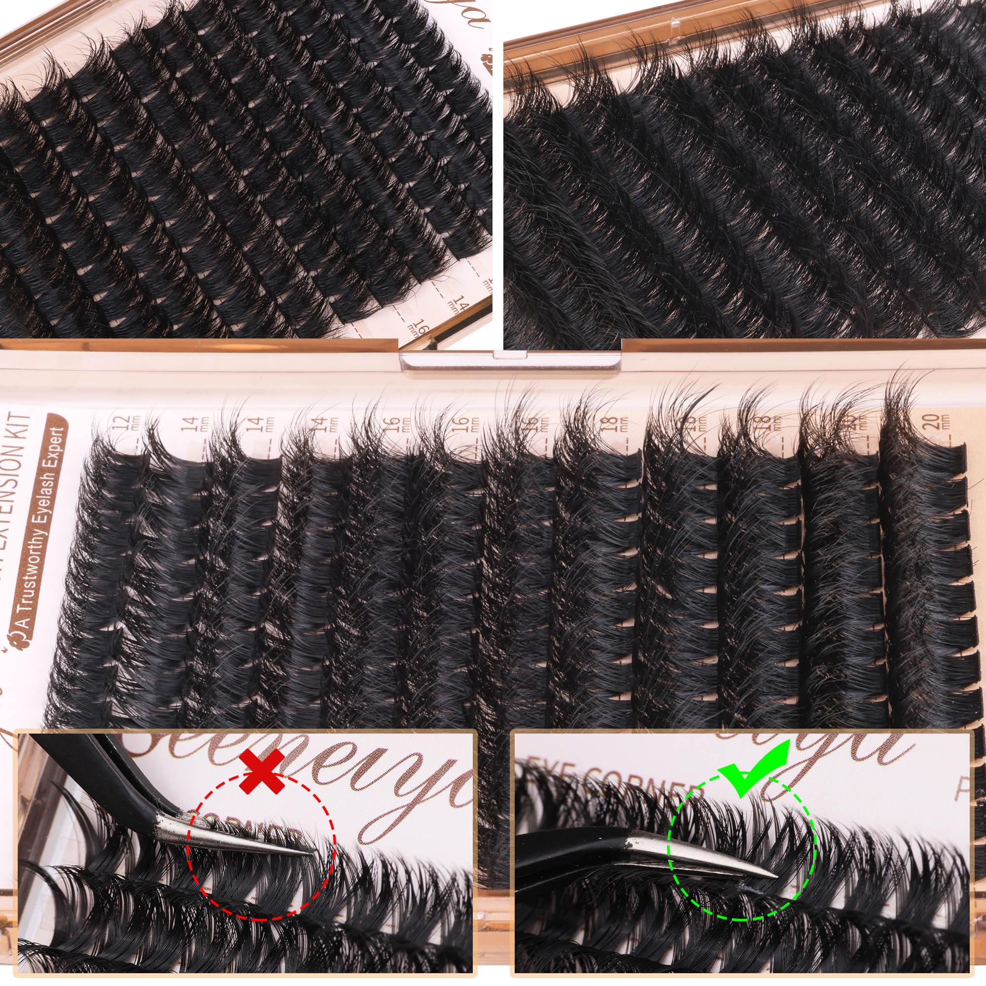 Geeneiya beginner-friendly clusters for DIY salon-quality lashes.