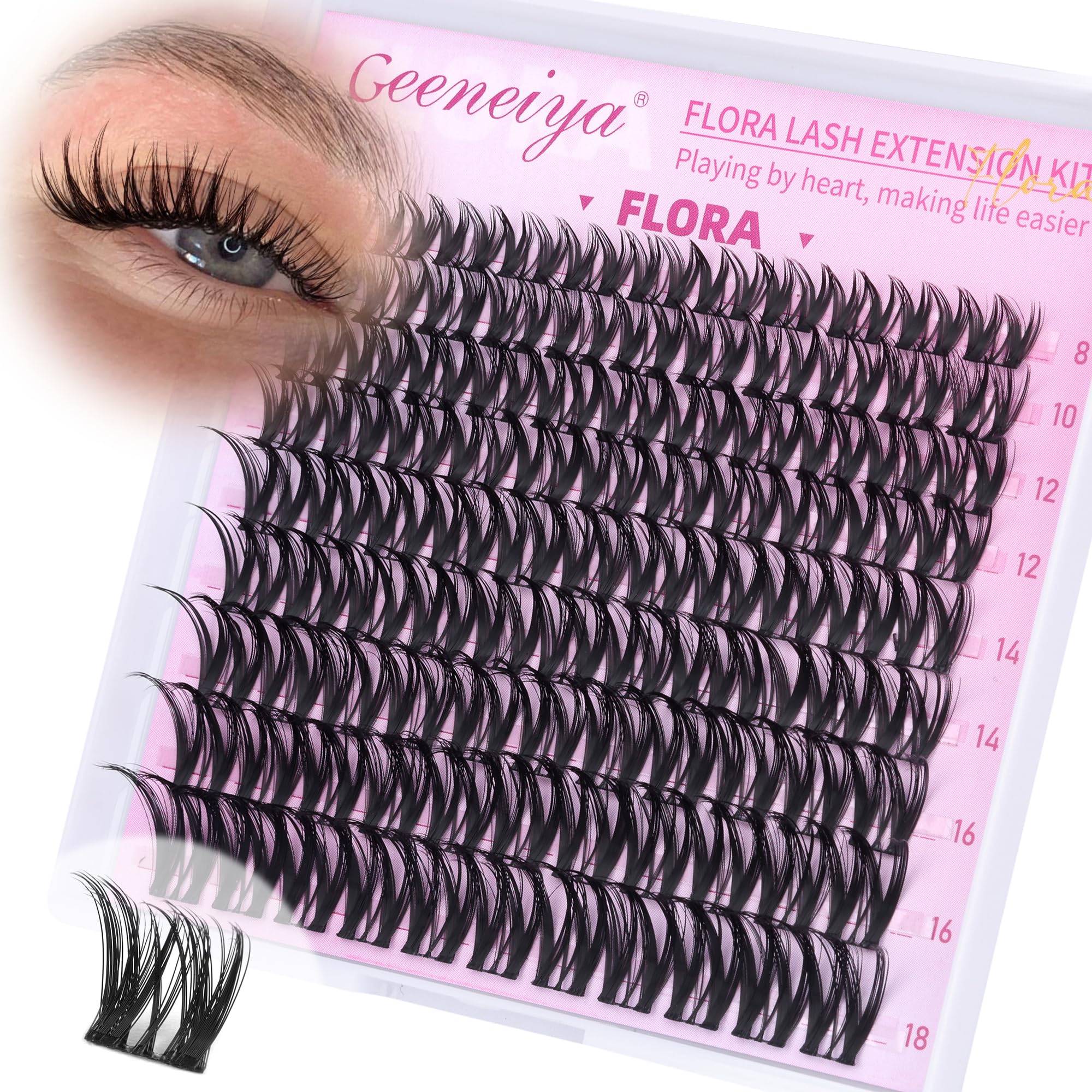 Geeneiya Flora Lash Clusters: wispy look for everyday elegance
