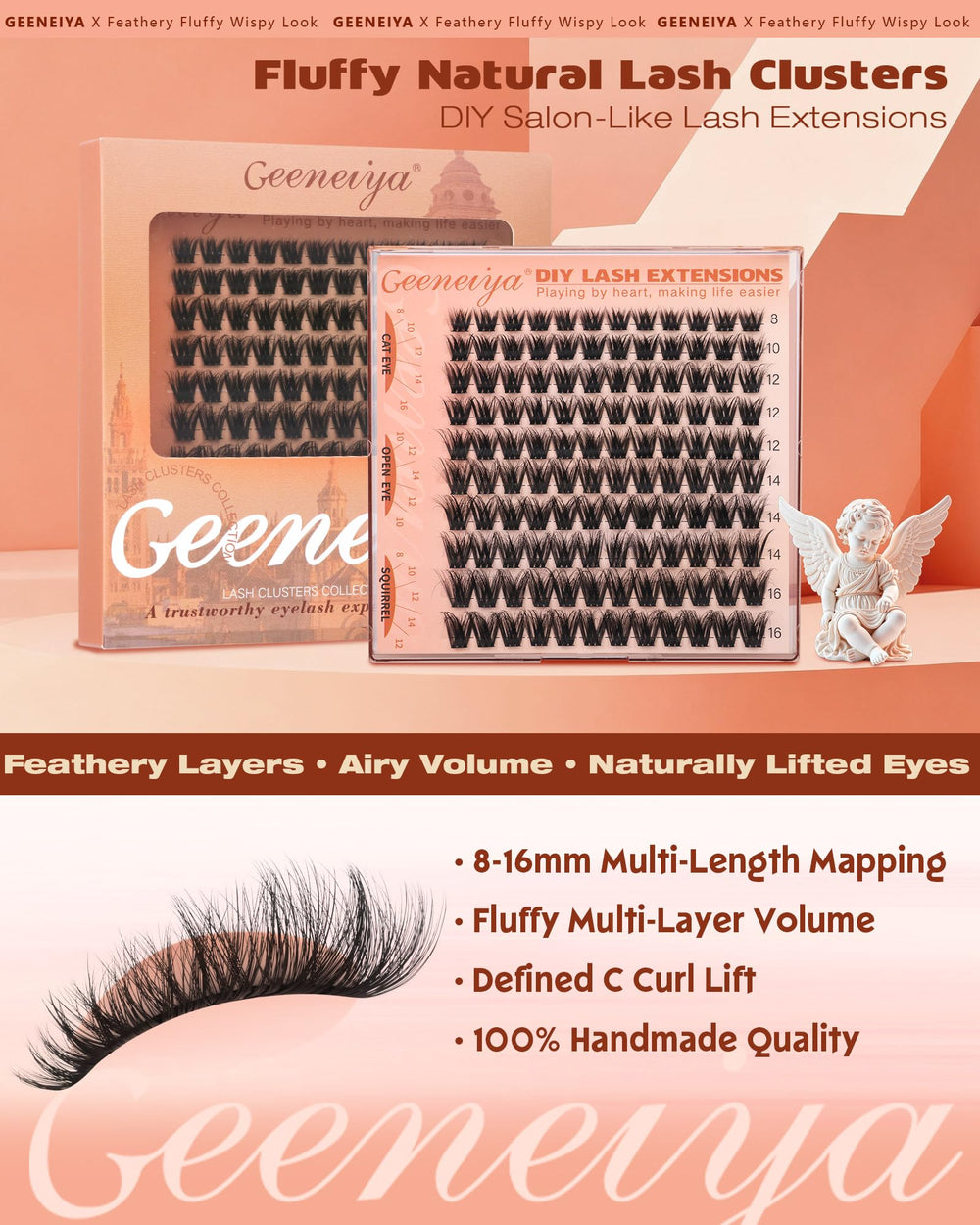 Geeneiya Fluffy Lash Clusters durable and reusable with proper care.