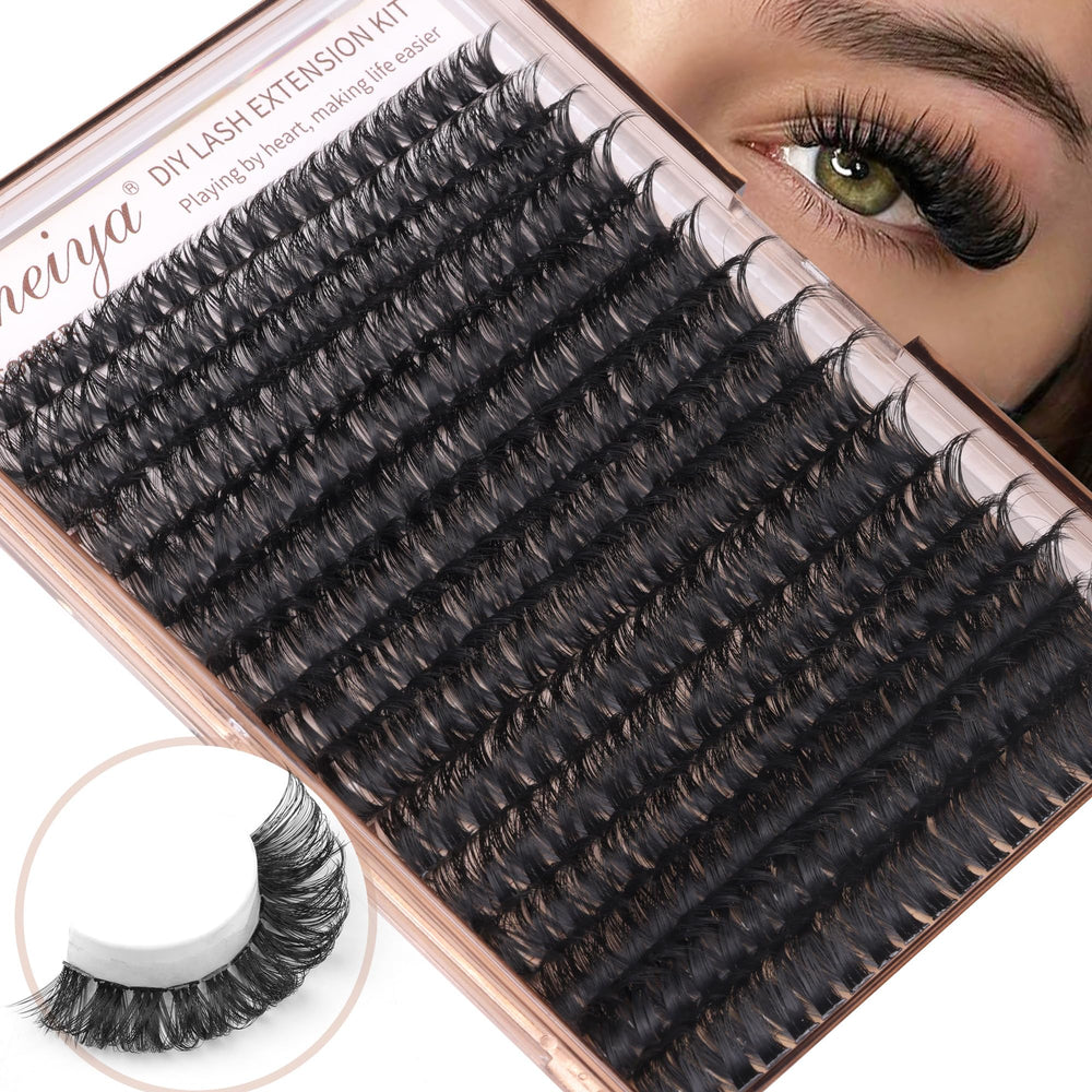 Geeneiya applicator-ready lash clusters for precise placement and blending.