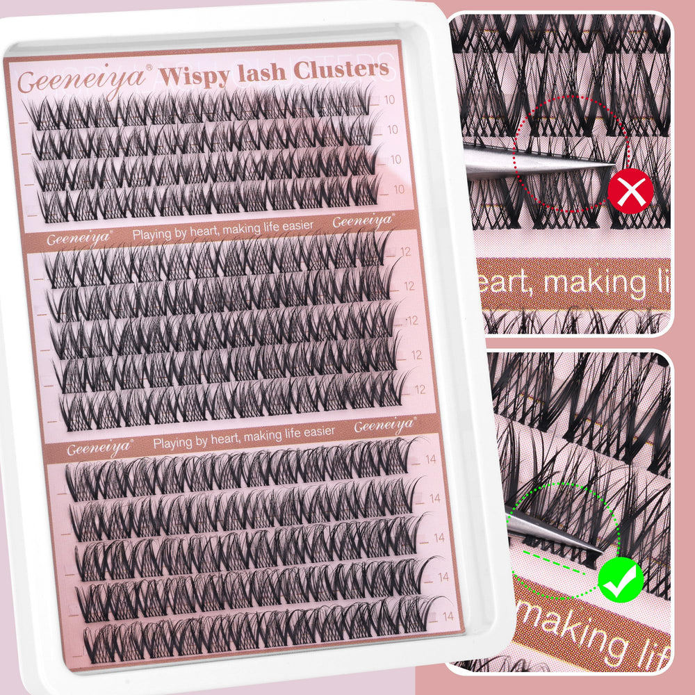 Geeneiya tips included help you apply and blend clusters for a seamless look.