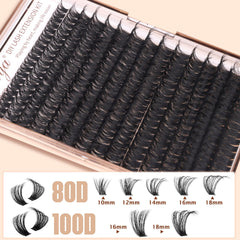 Geeneiya wispy matte black clusters for natural, lightweight lash styling.