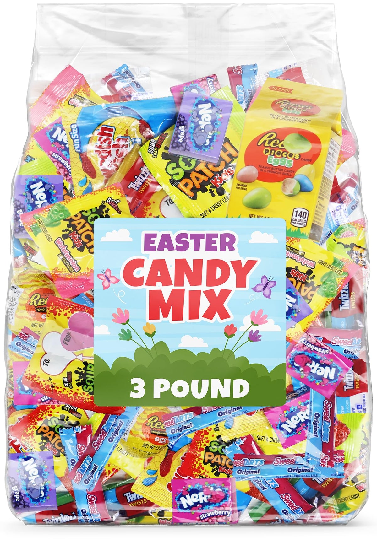 GEEOOLLAH bulk Easter candy mix bag shows a colorful assortment for baskets and gatherings.