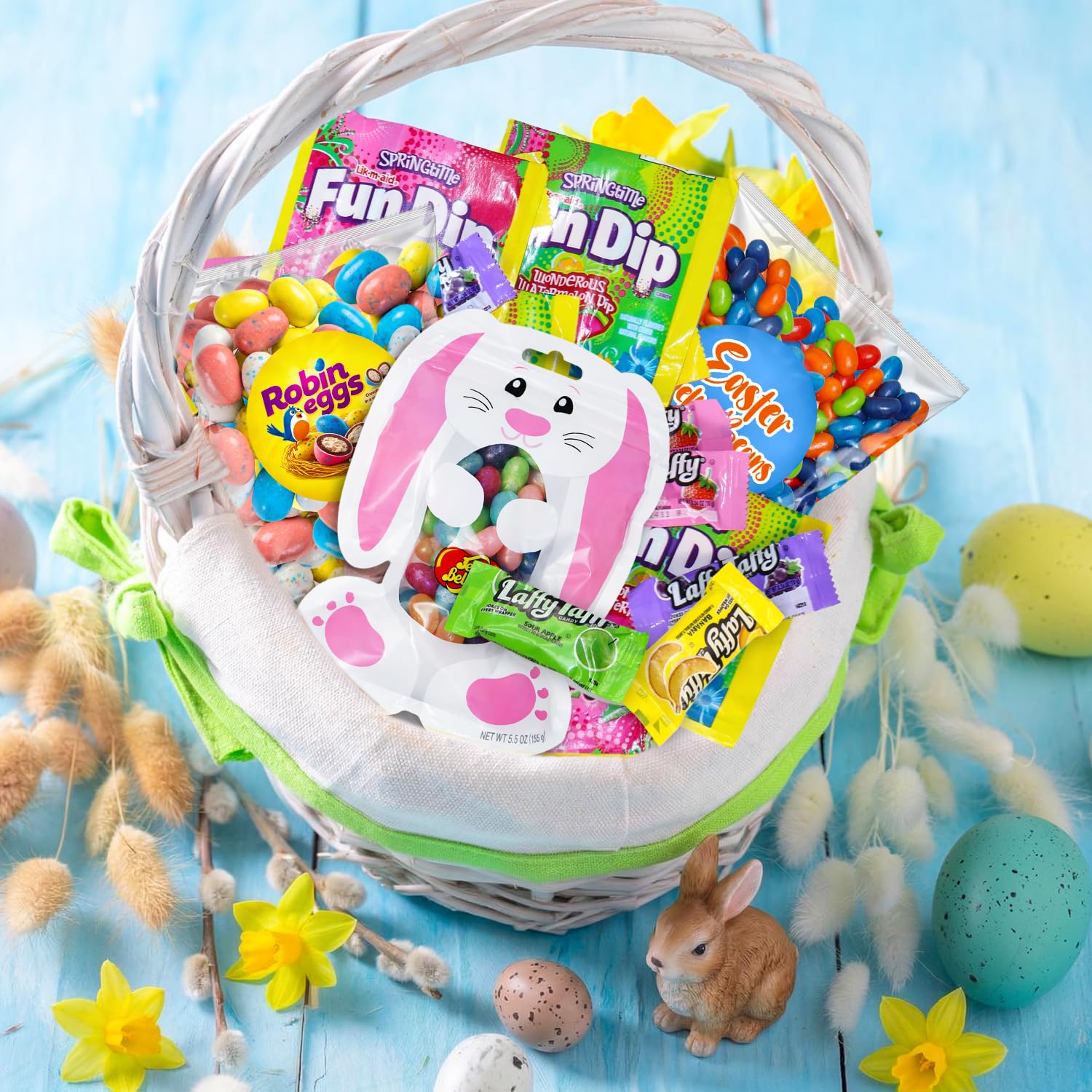 Geeoollah bunny pouch jelly beans colorful jelly beans for egg hunts