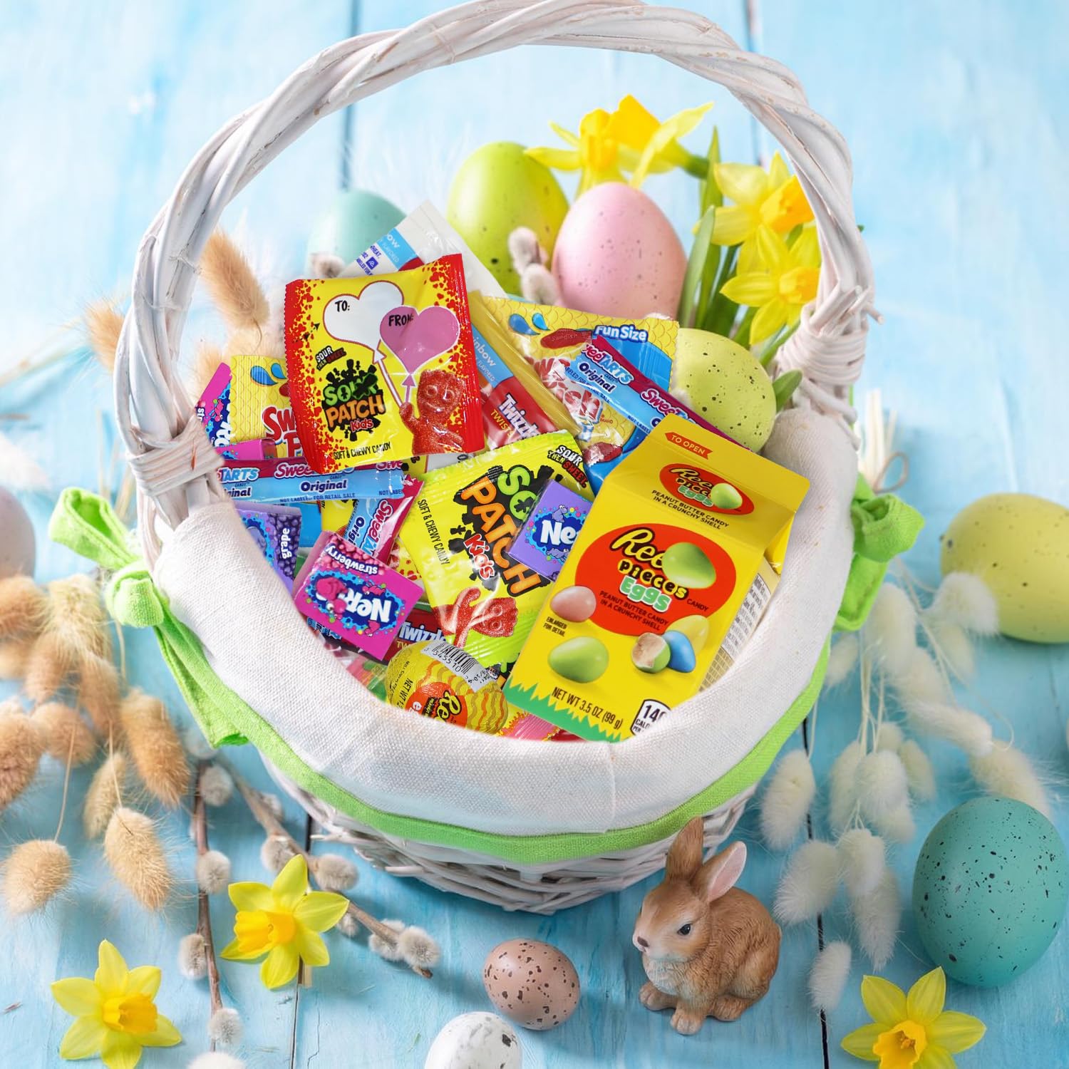 GEEOOLLAH creamy chocolate mini eggs in blue foil for festive treats.