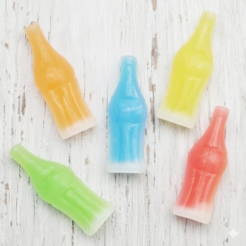 GEEOOLLAH wax bottle candy colorful bottles in a dessert bowl