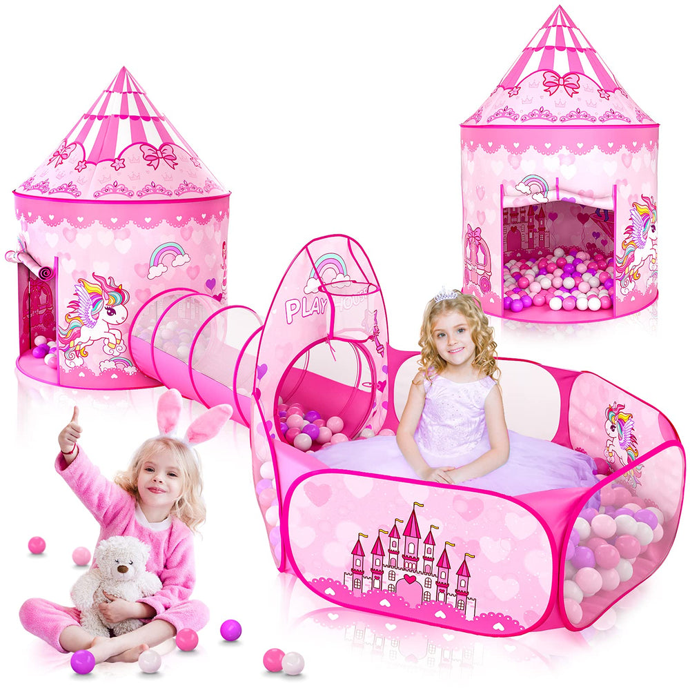 GeerWest princess tent pink playhouse for indoor imaginative play