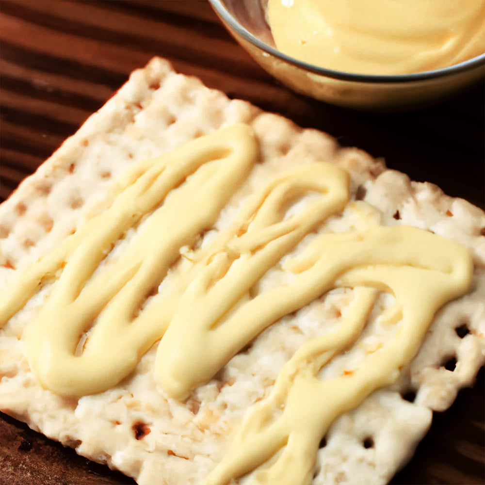 Gefen mayonnaise velvety texture closeup highlights creamy consistency without heavy calories