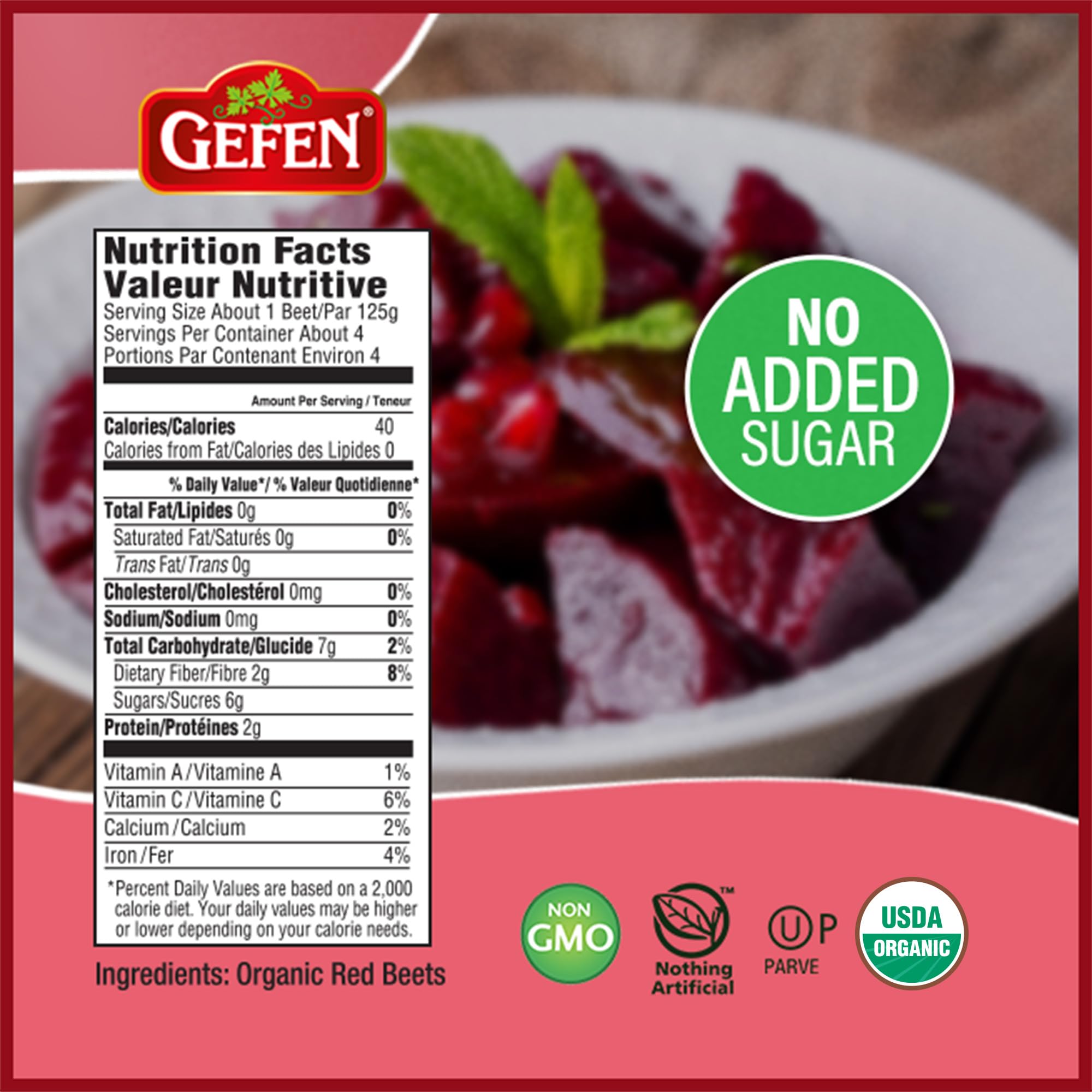Three-pack Gefen beets offer convenient meal prep options.