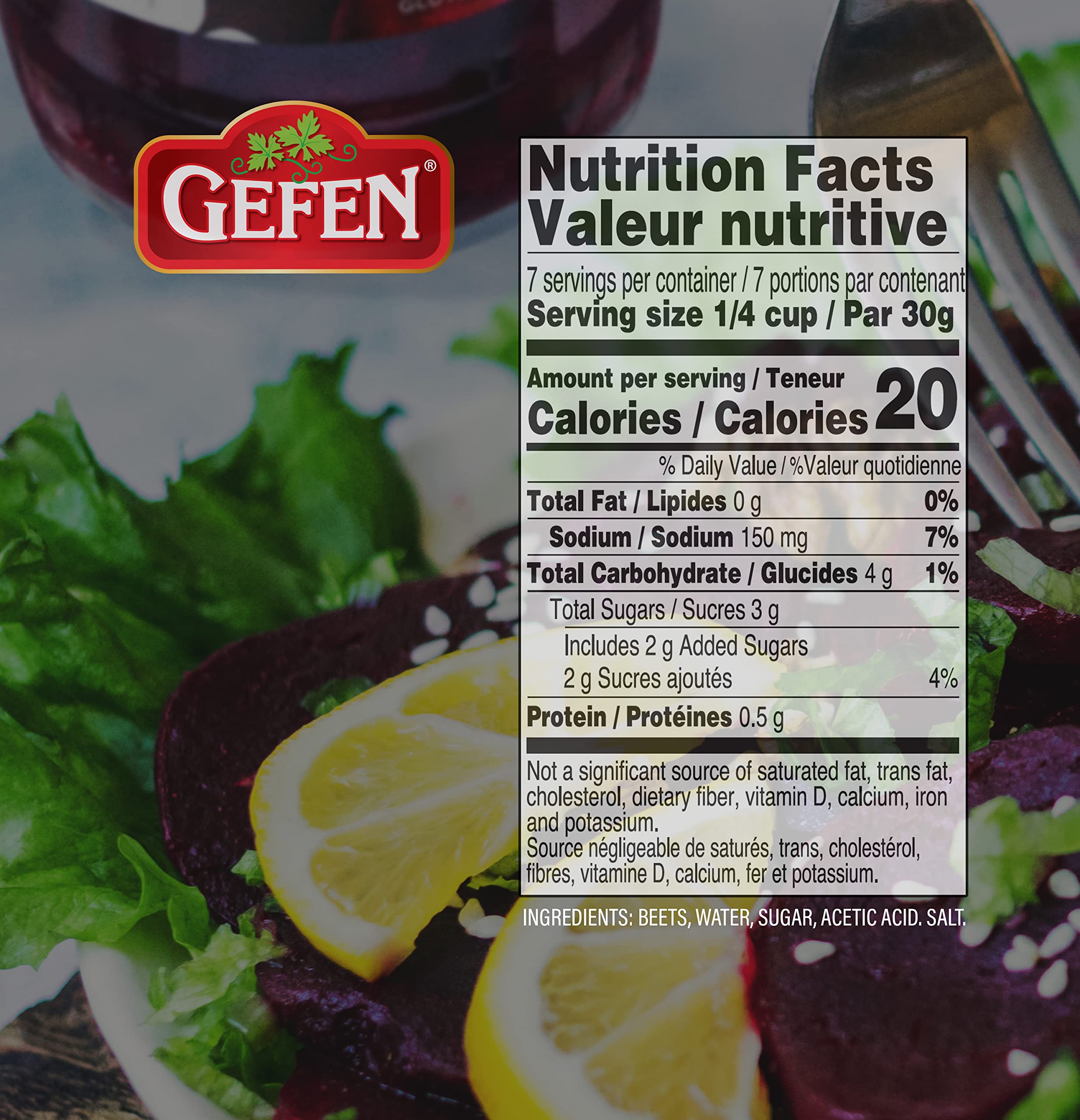 Gefens sliced pickled beets slices ready to grill, roast or sandwich topping