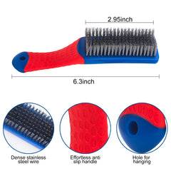 Gegraterwa wire brush ergonomic rubber handle offers comfortable grip.