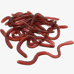 Gejoy realistic plastic earthworms, 18 cm, durable toys for decor or sensory play.