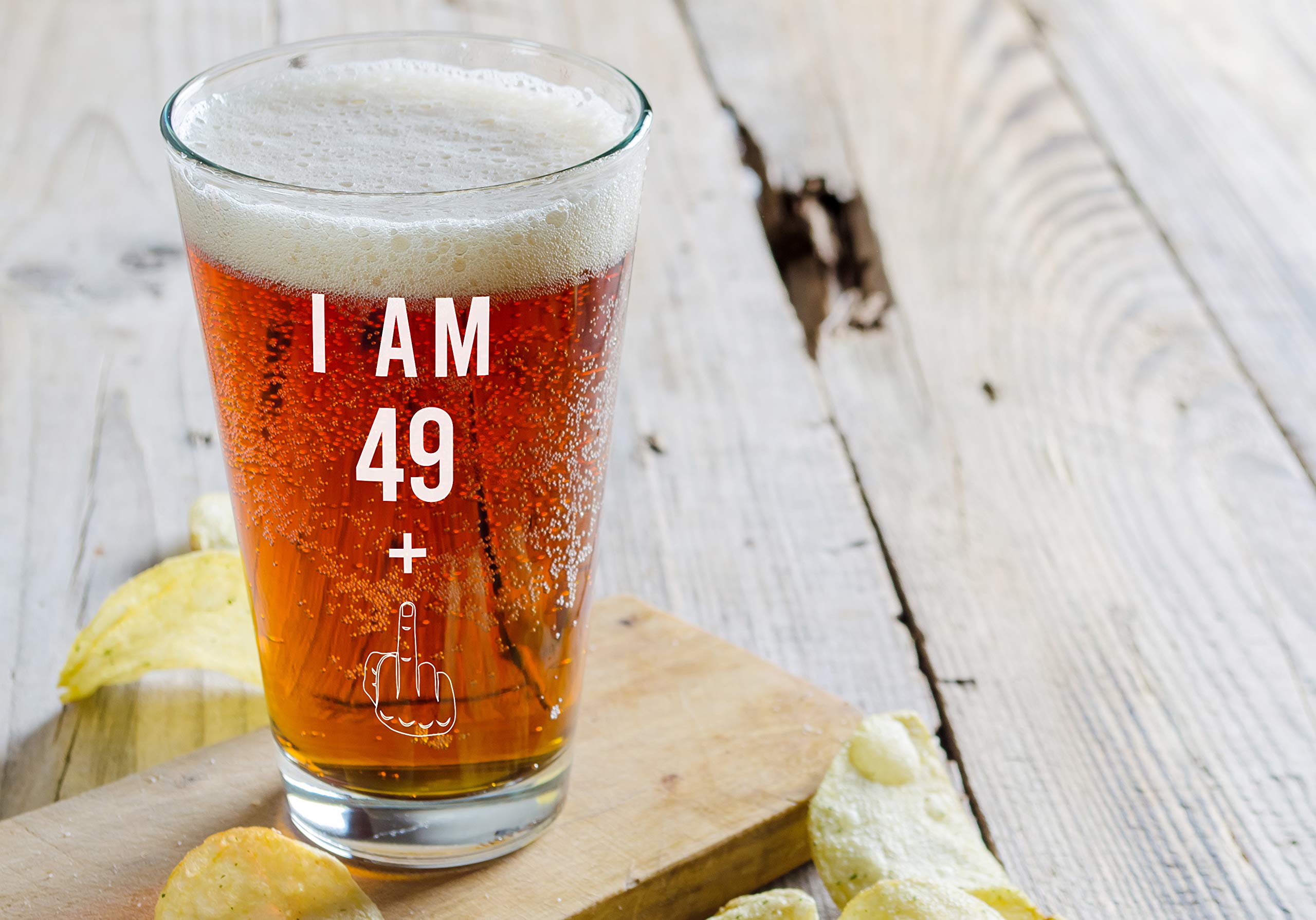 Gelid 16 oz glass for memorable birthdays and lighthearted toasts.