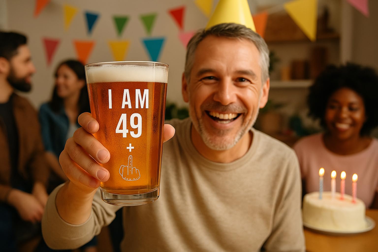 Gelid craft beer glass ideal for dads, moms, and friends with humor.