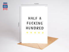 Gelid Half a Hundred 5x7 card size for easy gifting and display.