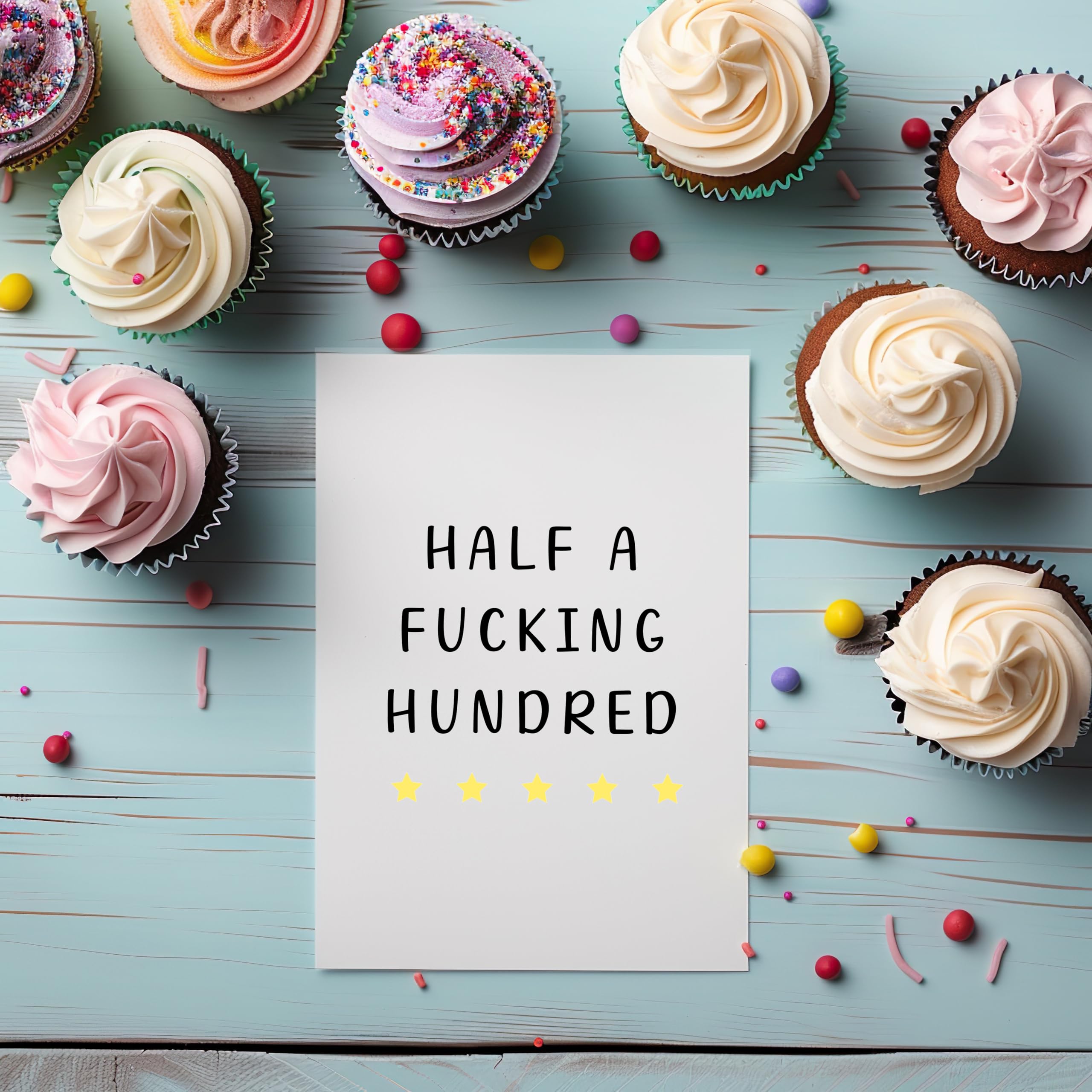 Gelid Half a Hundred card with gift-ready presentation for celebrations.