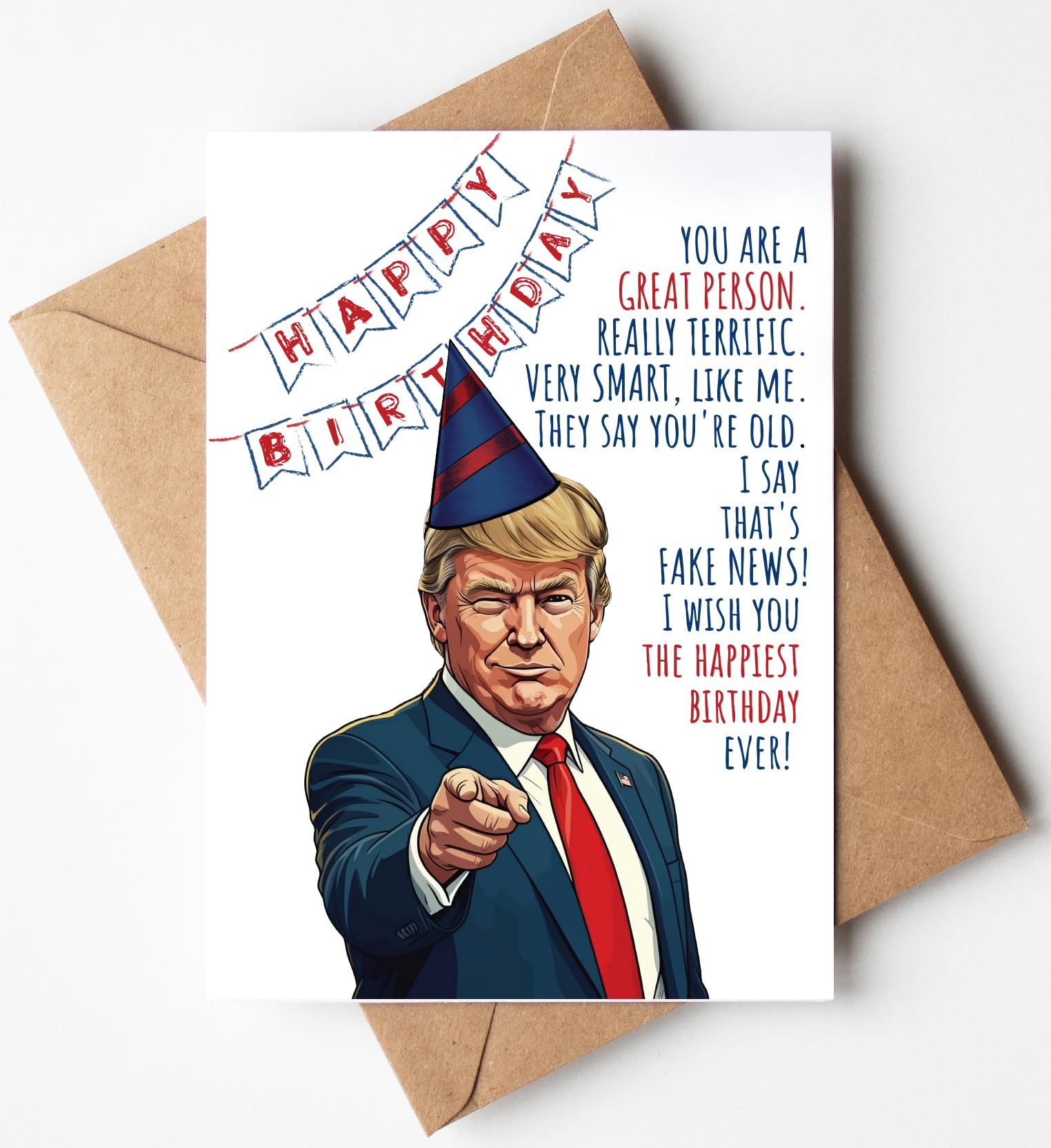 Gelid Trump card inside with blank space for personal note