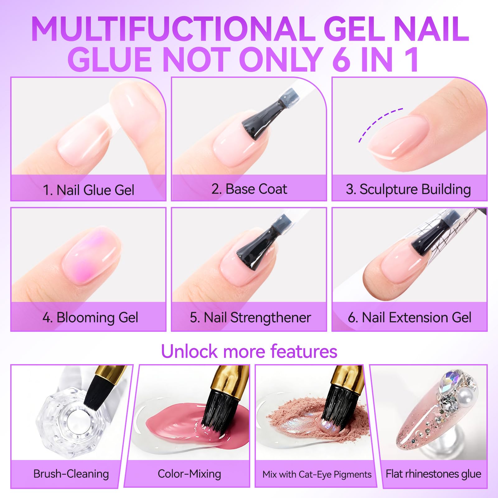 Gelike EC base coat in action creating a smooth nail foundation