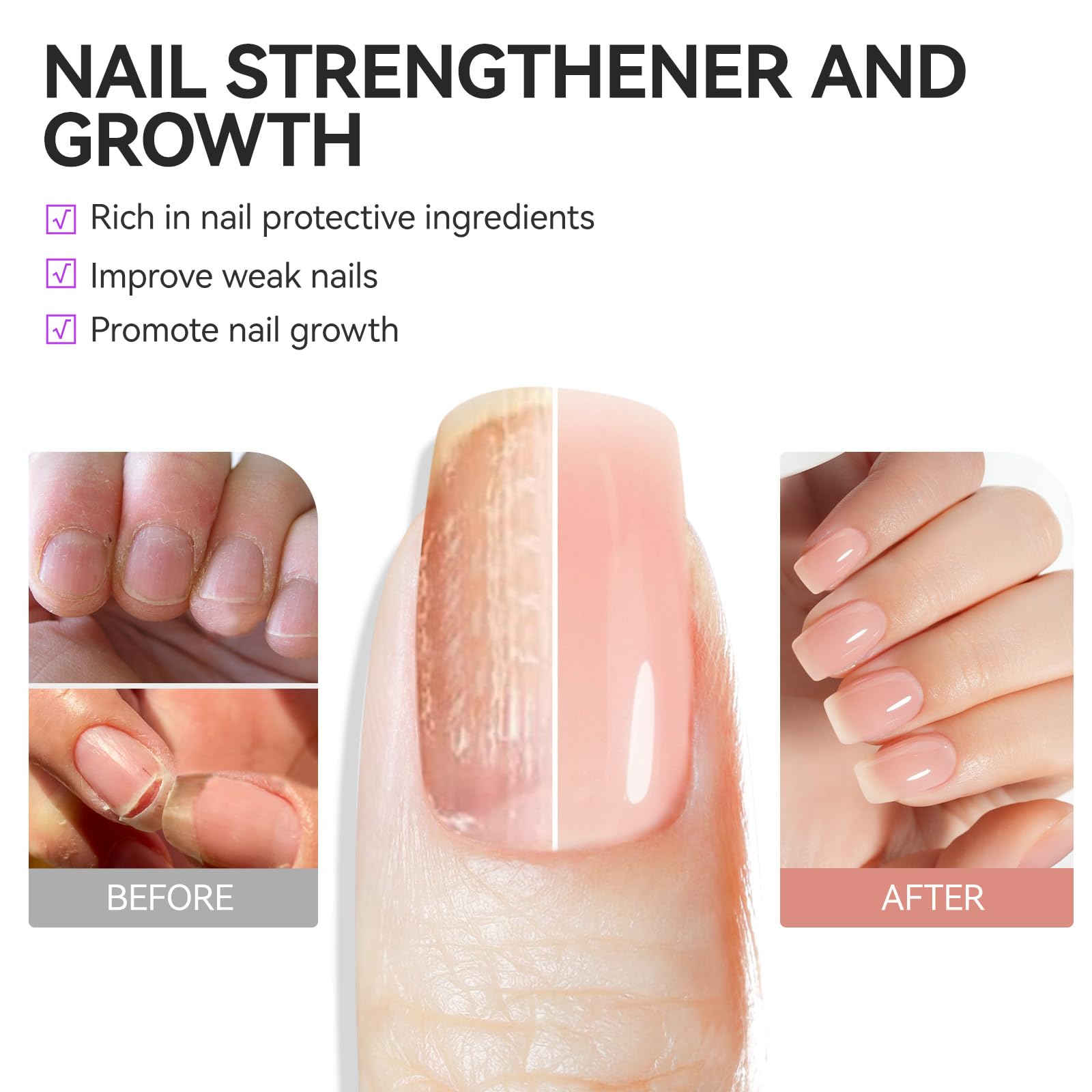 Gelike EC Nude Blush bottle back shows base and top coat in one.