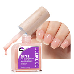 Gelike EC Nail Growth Strengthener Nude Blush bottle front for a strong, glossy finish.