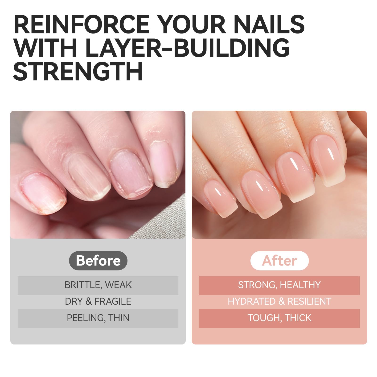 Gelike EC label close-up highlights the 6-in-1 benefits for nails.