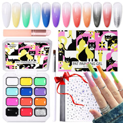 GELLAKTIK 12-color patting kit palette for seamless gradient nails at home.