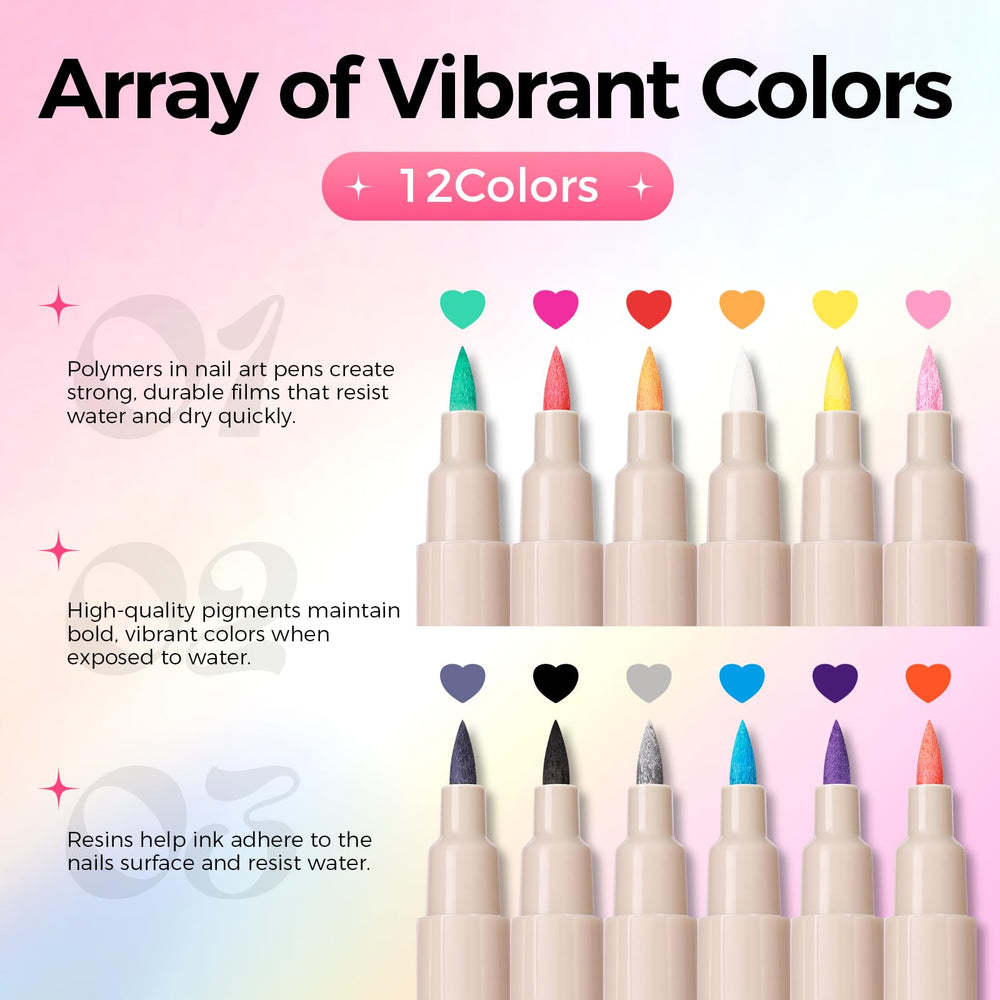 GELLAKTIK dots and lines markers for creative nail patterns