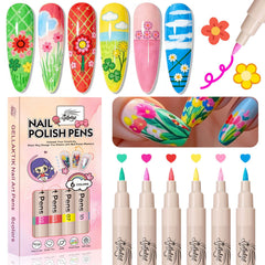 GELLAKTIK six-color nail art pens set for versatile home manicures