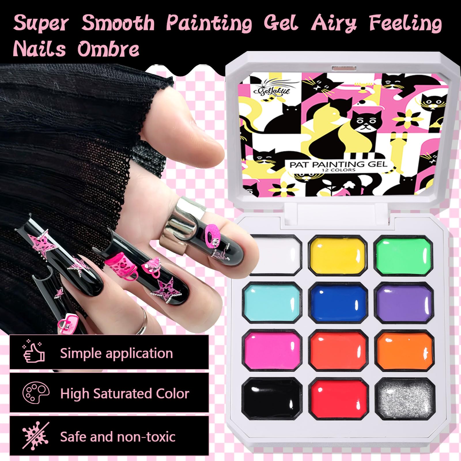 GELLAKTIK nail art stickers sheet to add creative accents.