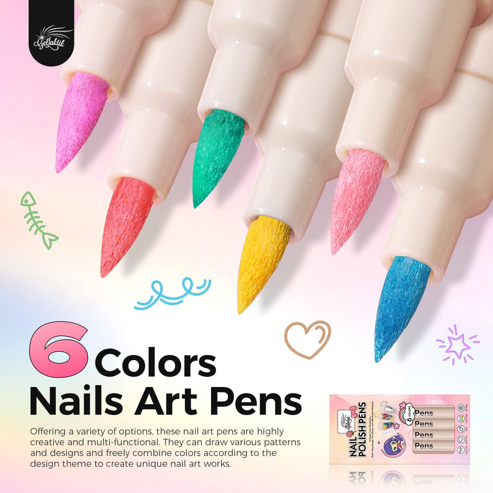 GELLAKTIK precision 0.7mm tip nail art pens for fine detailing