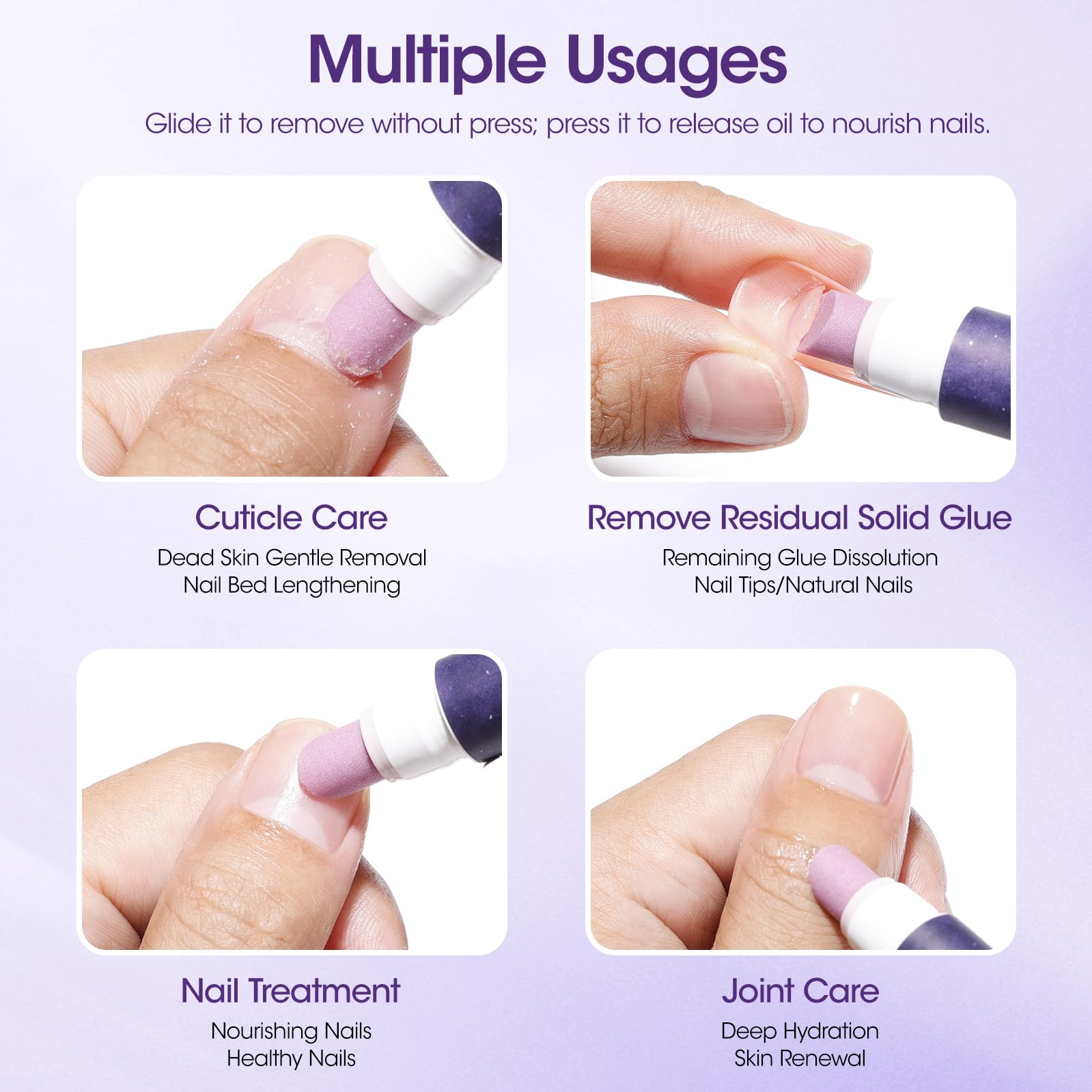 GELLEN Adhesive residue dissolution on nail edge.