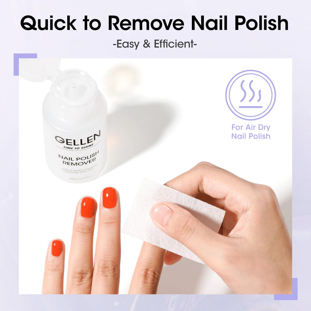 Gellen clear formula leaves no residue and helps prevent drying nails