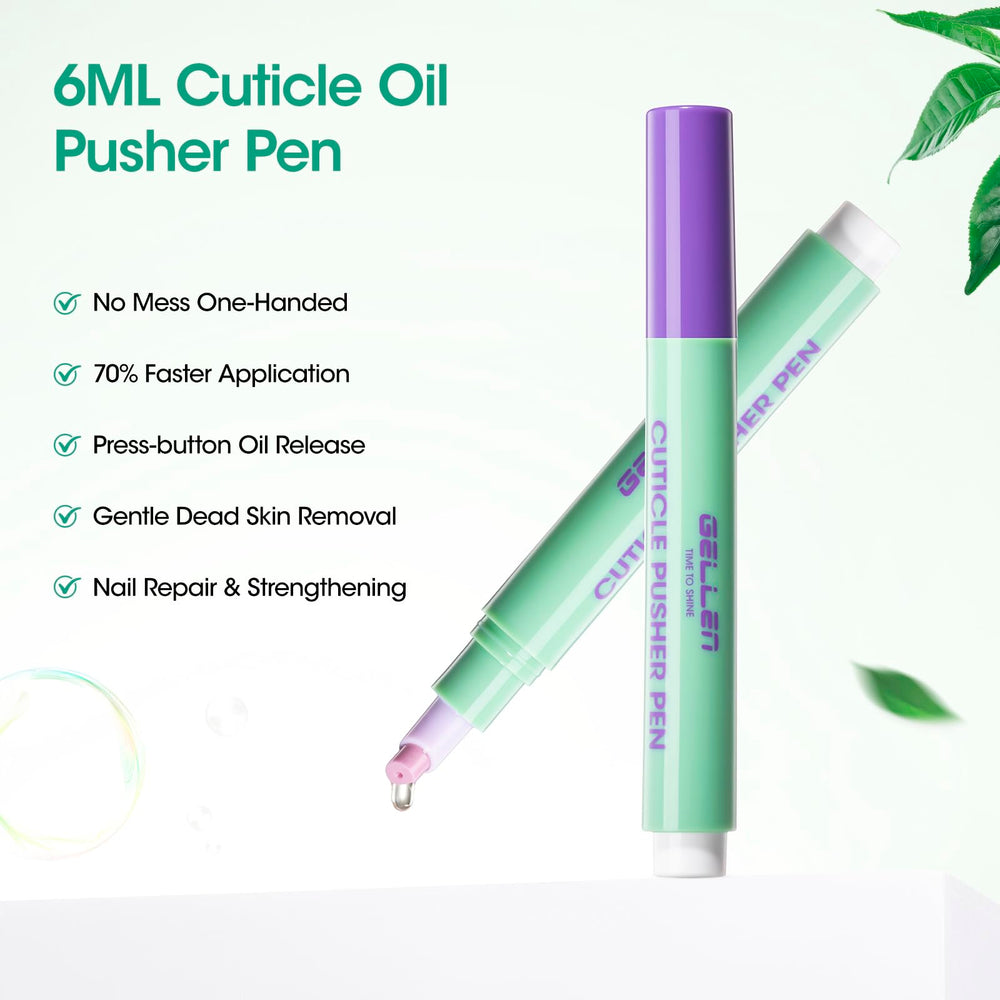 GELLEN Cuticle Oil Pusher Pen ceramic pusher safely shaping cuticles.