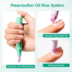 GELLEN Cuticle Oil Pusher Pen one-click oil flow delivers precise application.