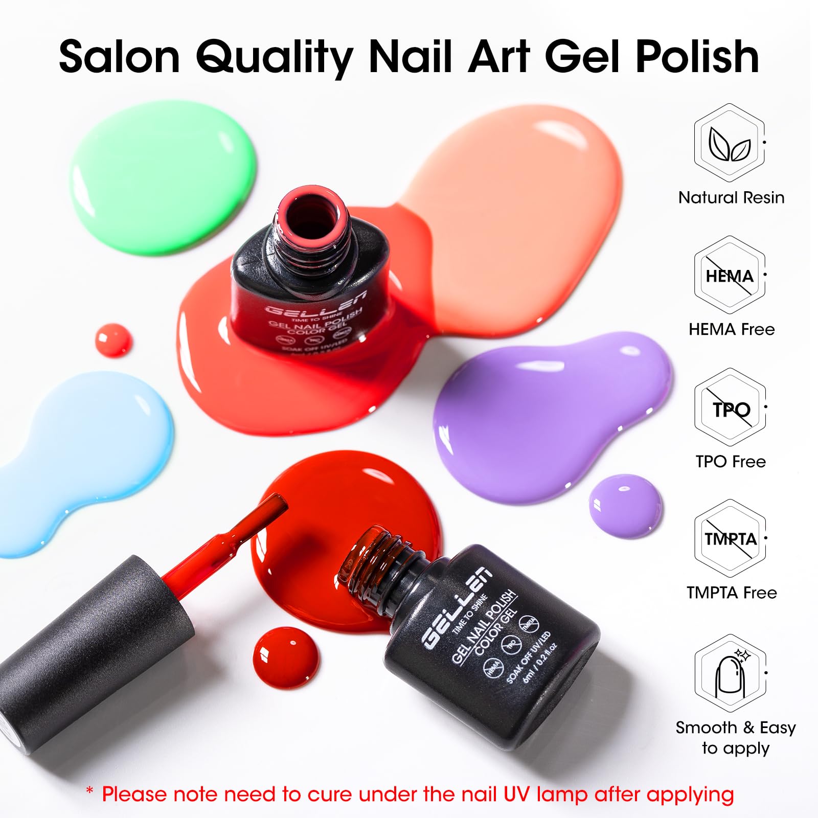 GELLEN Glossy Top Coat delivers mirror shine for lasting finishes