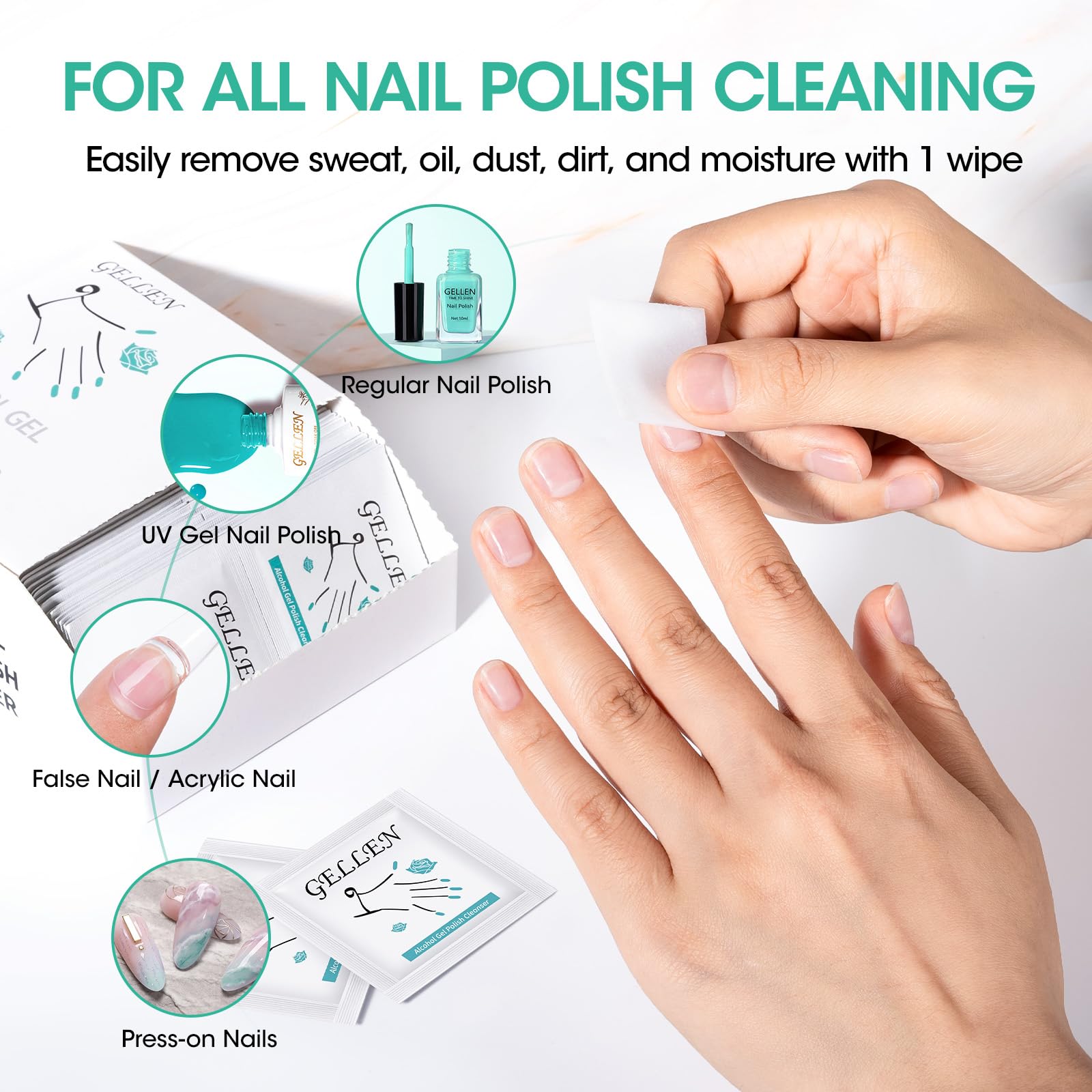 GELLEN Nail Cleanser Pads used for nail prep before gel polish