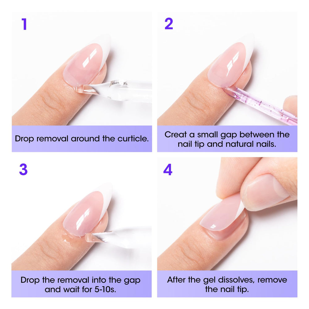 Not for gel nail polish: designed for press-on glue removal