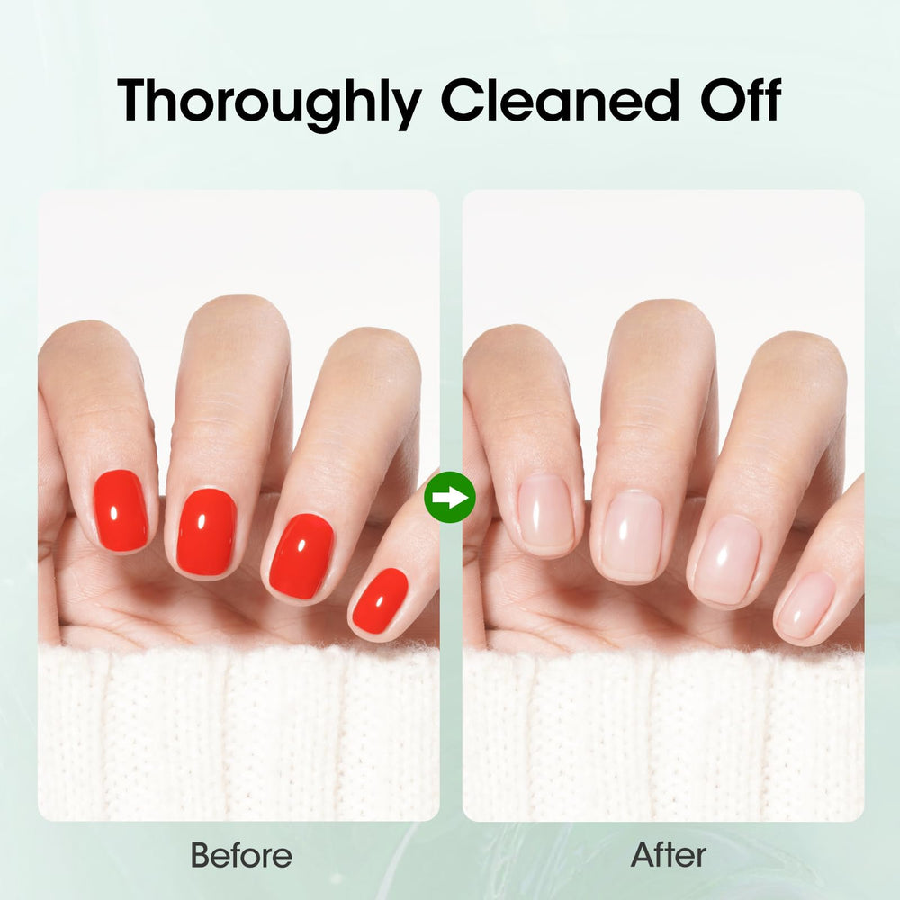 Gellen remover in use on nails showing easy removal process