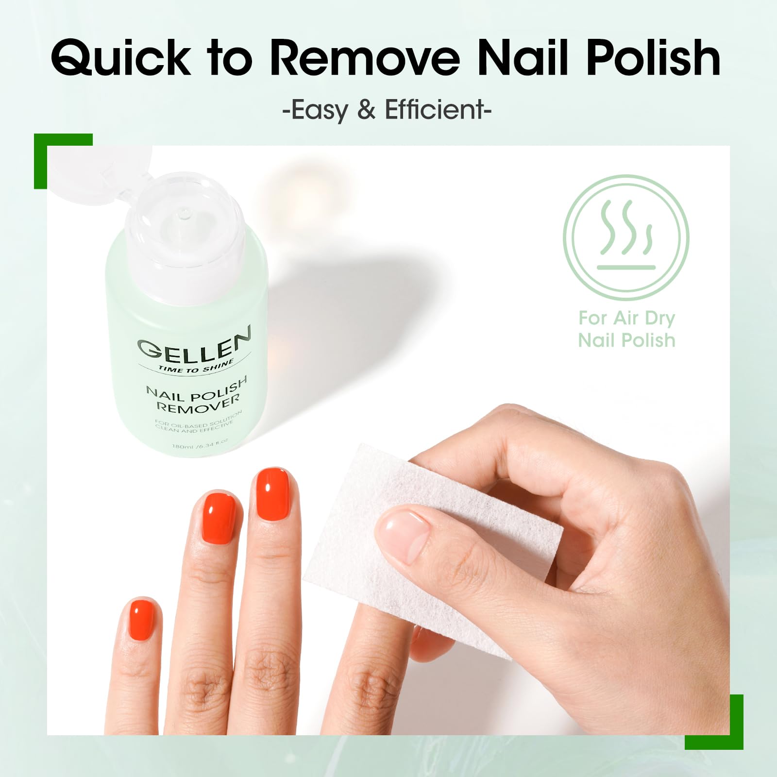 Gellen remover with cotton pad demonstrates gentle, residue-free cleanup