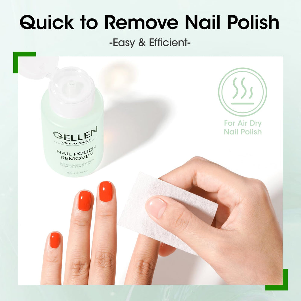 Gellen remover with cotton pad demonstrates gentle, residue-free cleanup