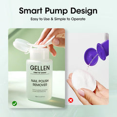Gellen Remover cap with dust-proof cover keeps formula clean between uses