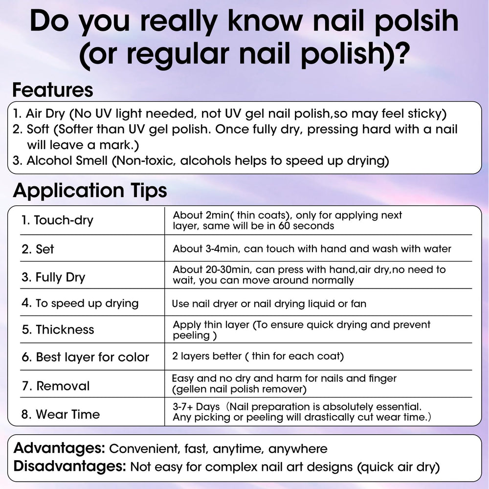 GELLEN nails with sheer clear finish ready for polish