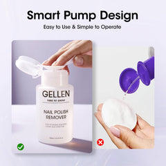 Gellen non acetone remover with dust proof cover keeps formula clean