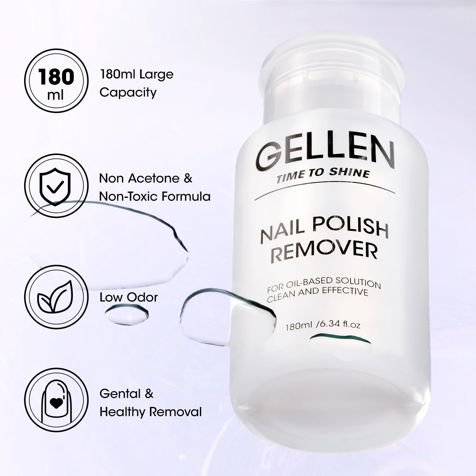 Gellen remover quickly removes regular polish in seconds with no residue
