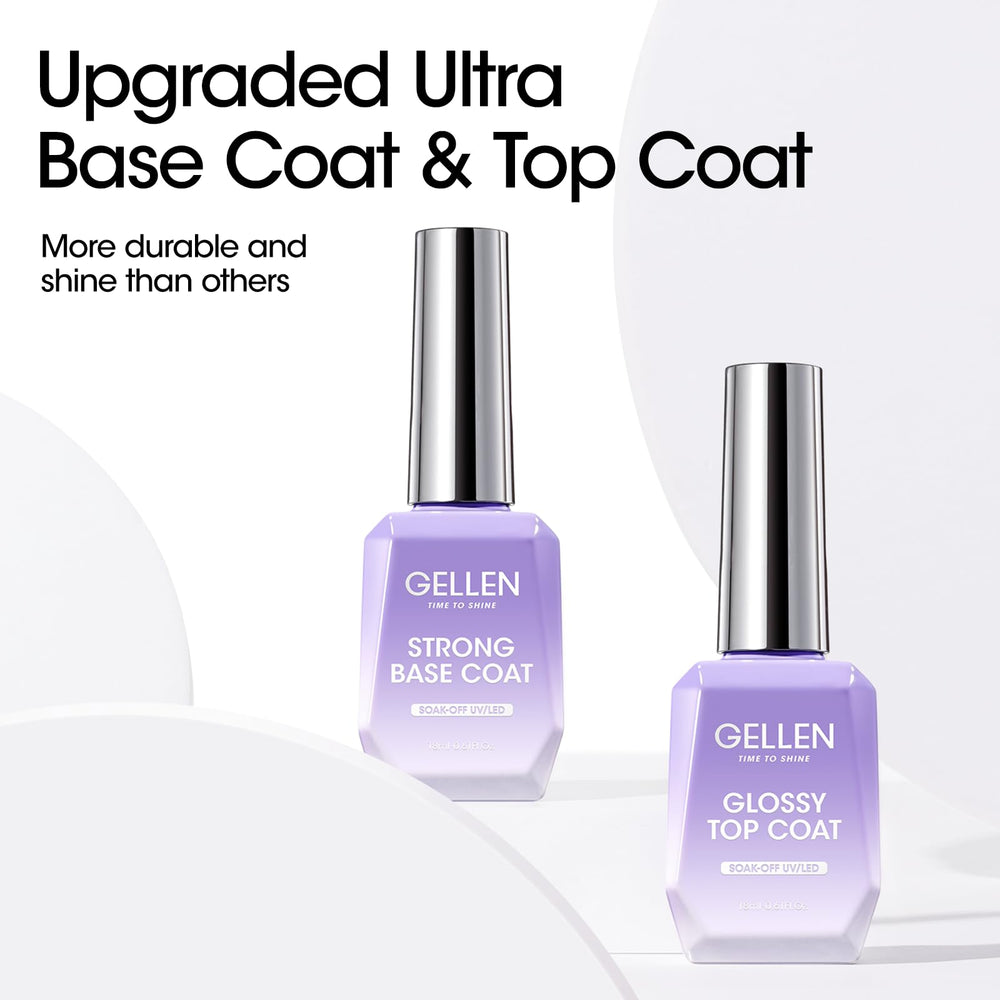 GELLEN Top Coat 18ml delivers ultra-gloss finish and protective shine.