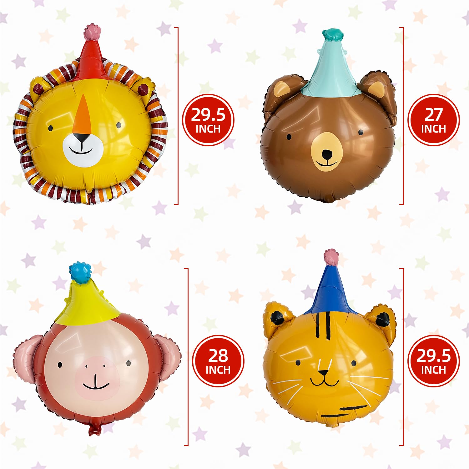 GELOBO bear head foil balloon adds safari charm to baby showers.