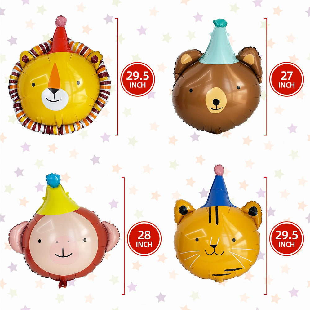 GELOBO bear head foil balloon adds safari charm to baby showers.