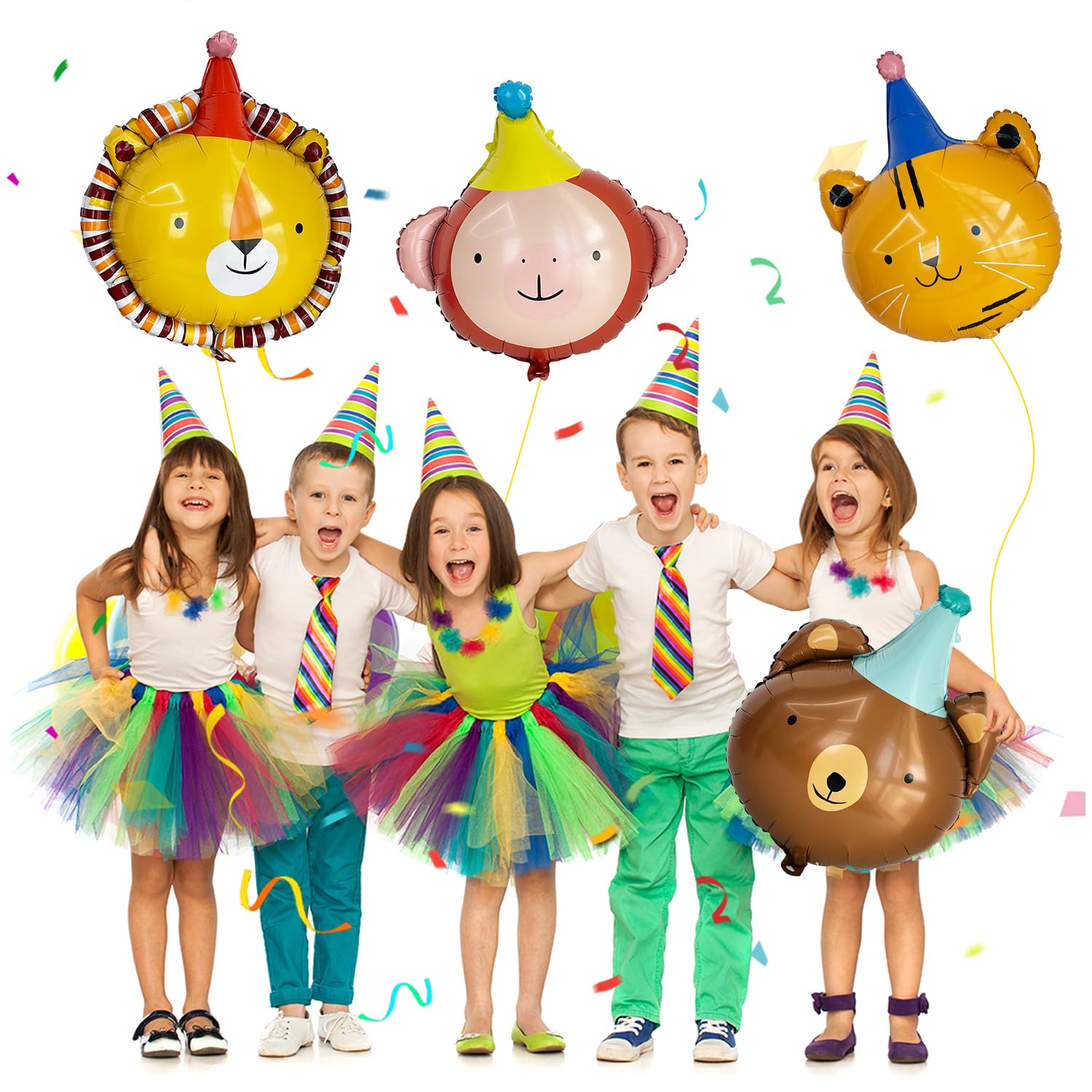 GELOBO monkey head foil balloon ideal for jungle party photos.