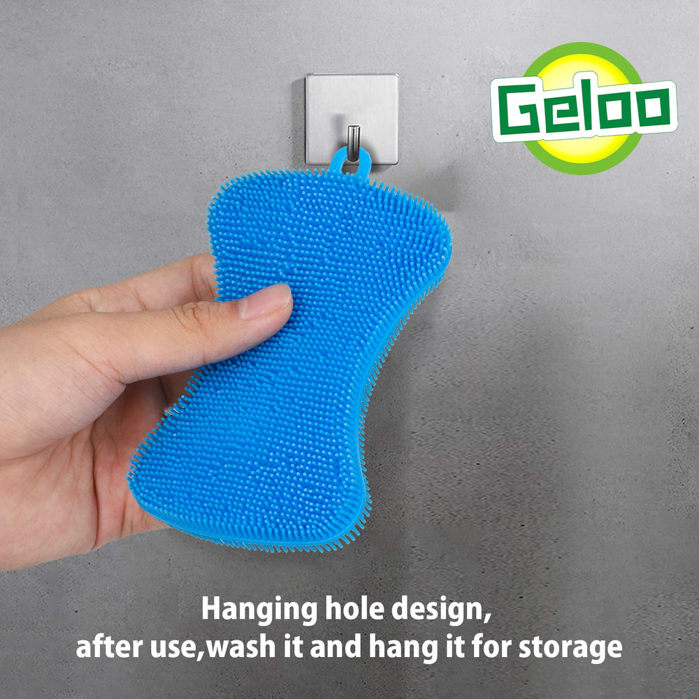 Geloo 3-pack silicone sponge dish brushes for bulk value and frequent cleaning.