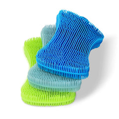 Geloo Silicone Sponge Dish Brush with double-sided design for efficient dish cleaning.